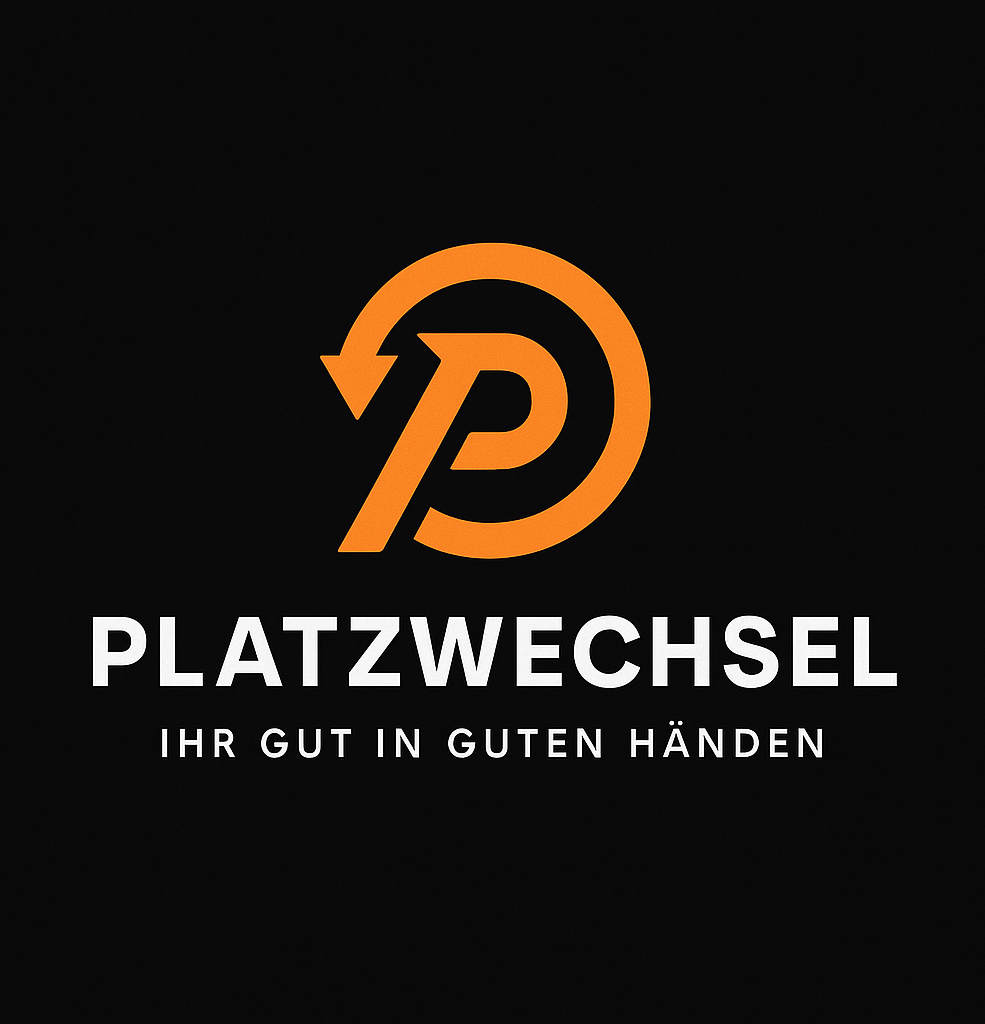Logo Logo der Umzugsfirma Platzwechsel mit Slogan "Ihr Gut in guten Händen"